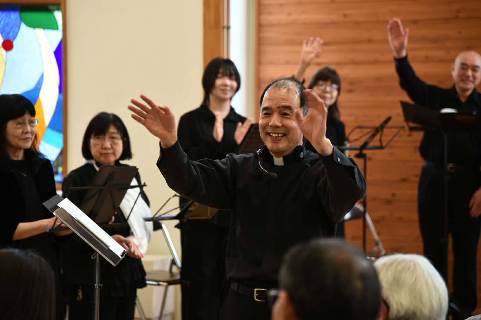 新生釜石教会で行われた、柳谷雄介牧師の壮行礼拝